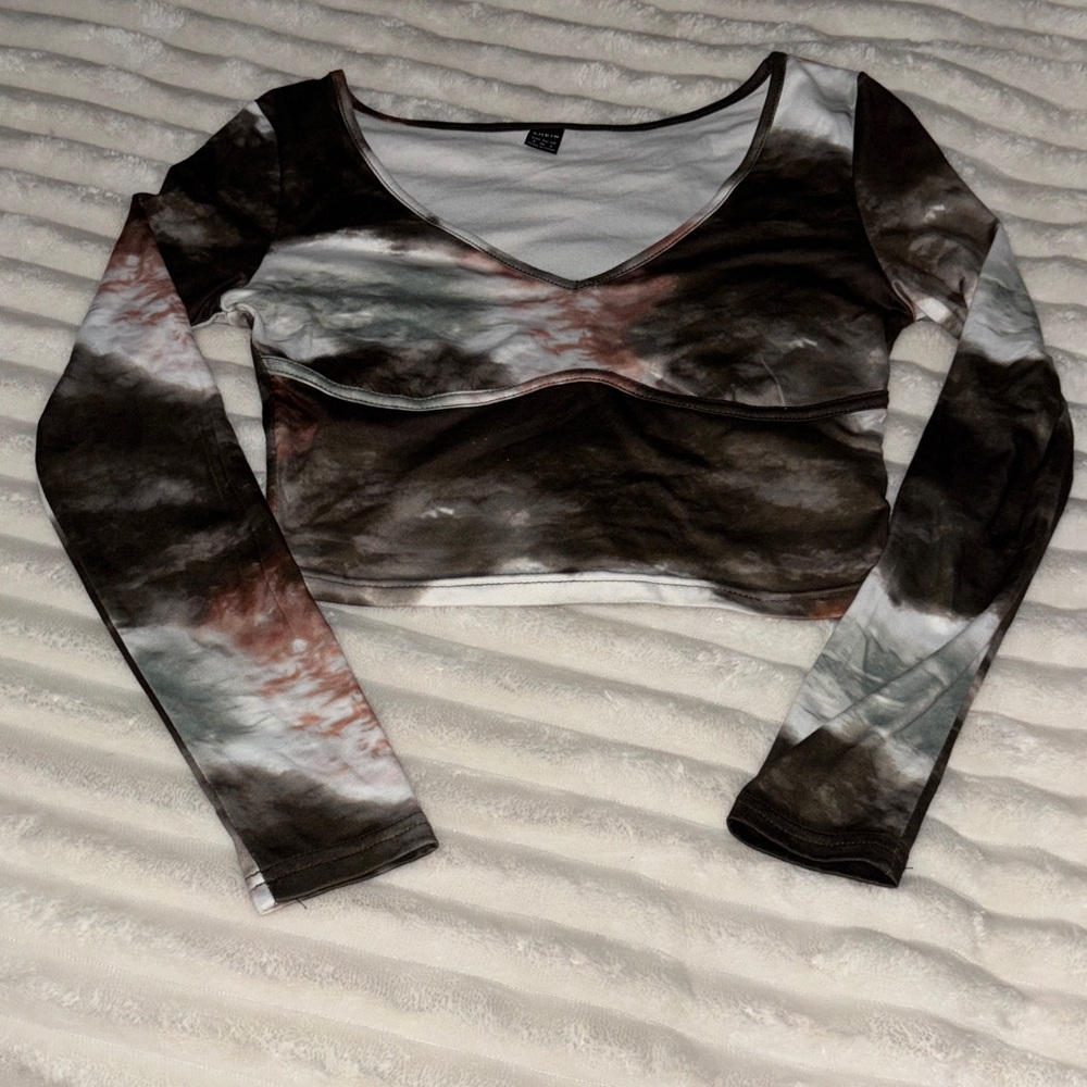 SHEIN Multicolor Tie-Dye Crop Top
